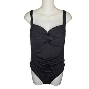 Sea Level Australia Essentials Cross Front One Piece Swimsuit Black US 12
